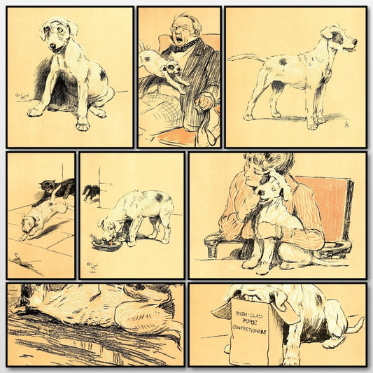 A Dog Day (1902) - Cecil Aldin - 28 Public Domain Images | A snapshot of some of the images