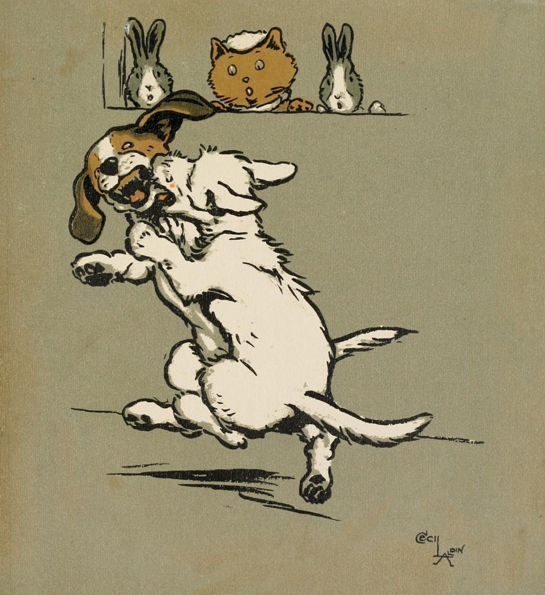 Merry Party 1913 - Cecil Aldin - 28 Public Domain Images | Dimensions 1872 x 2043 pixels