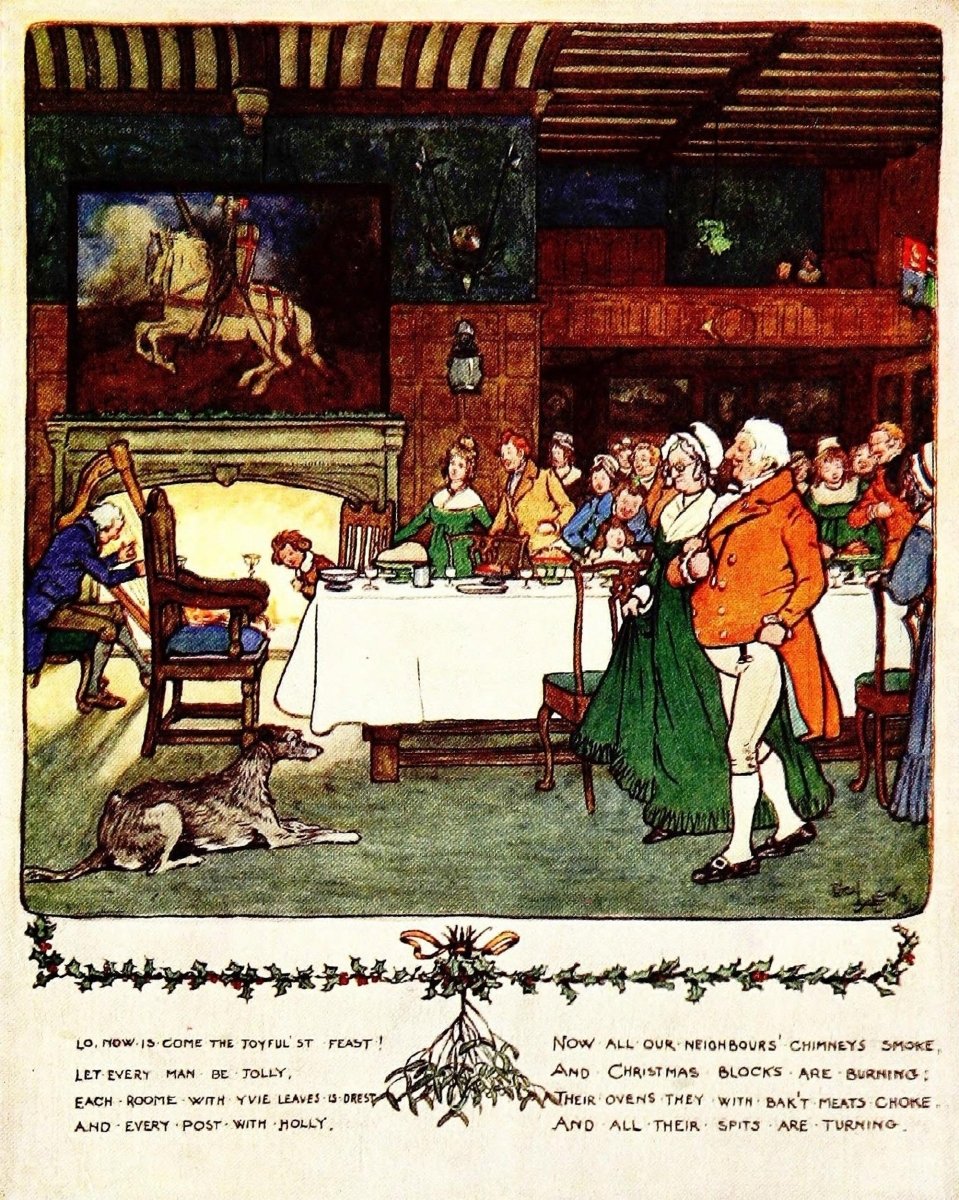 Cecil Aldin - Christmas Day 1910 - 6 Public Domain Images | Dimensions 1338 x 1674 pixels