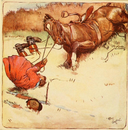 Jorrocks on Unting 1901 - Cecil Aldin - Public Domain Images | Dimensions 1604 x 1636
