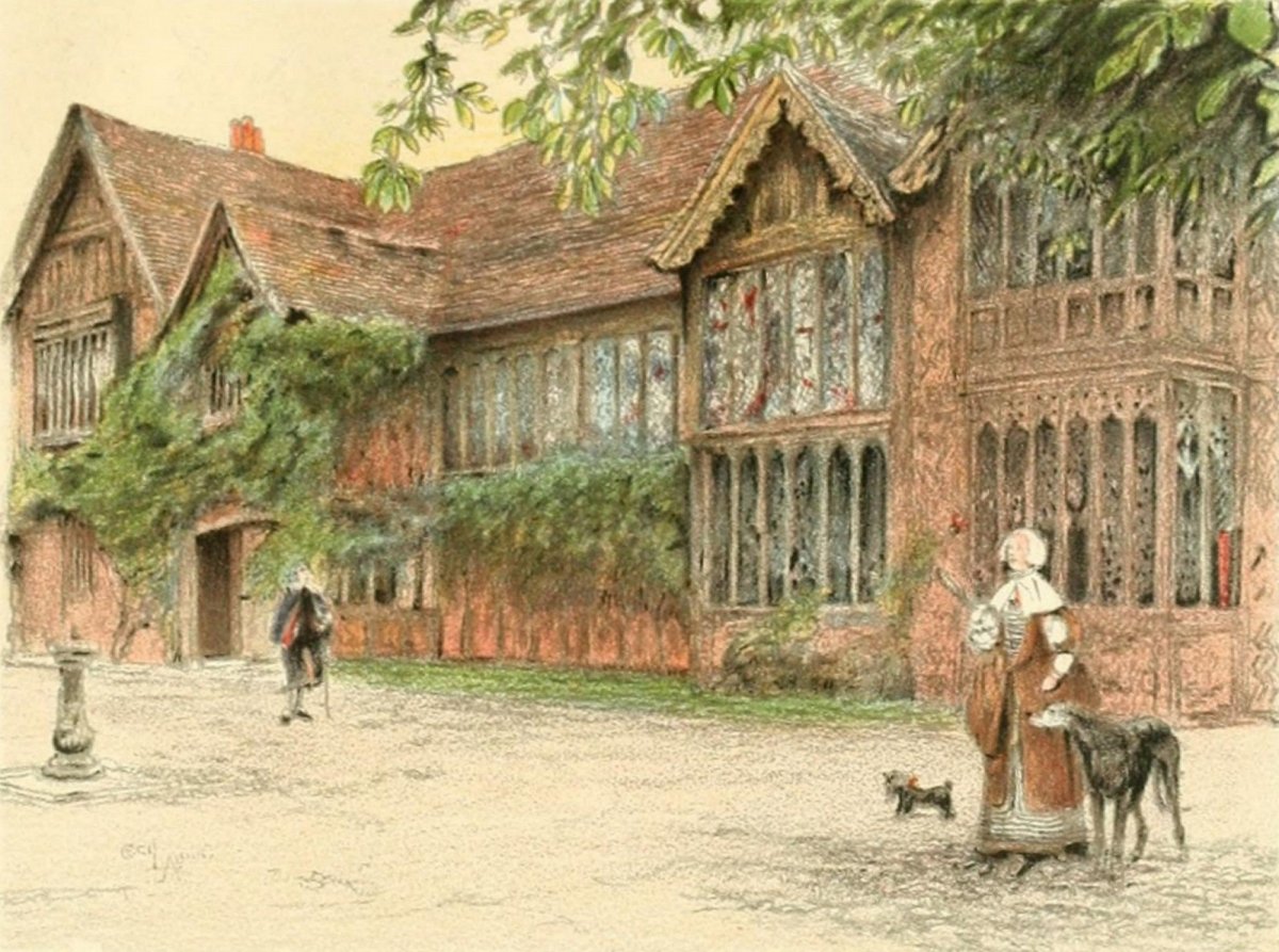 Old Manor Houses (1920) - Cecil Aldin - Public Domain Images | Dimensions 1468 x 1092 pixels