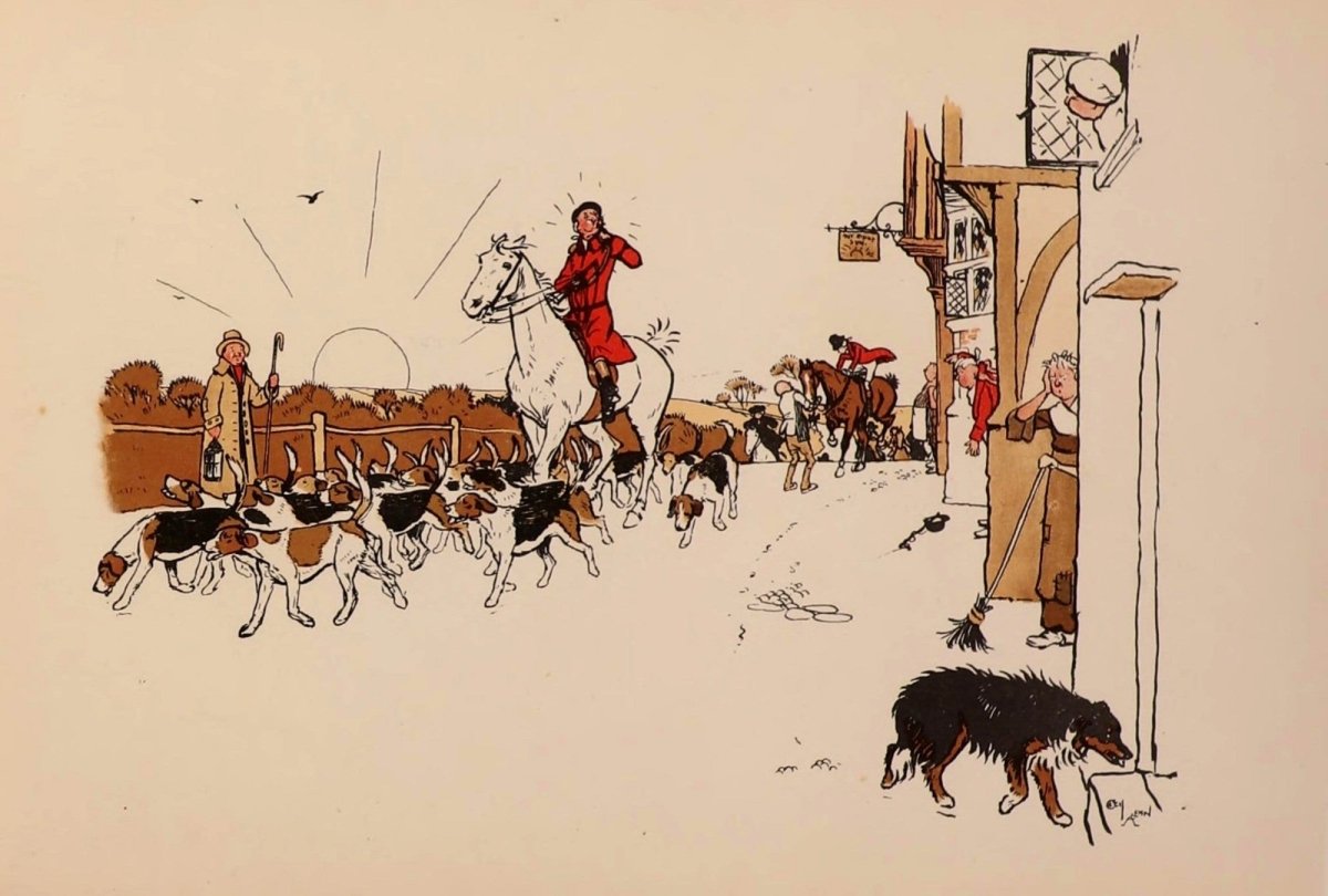 Sporting Garland 1900 - Cecil Aldin - Public Domain Images | Dimensions 2337 x 1578