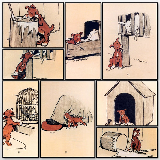 Merry Puppy Book (1913) - Cecil Aldin - Public Domain Images | A snapshot of some of the images