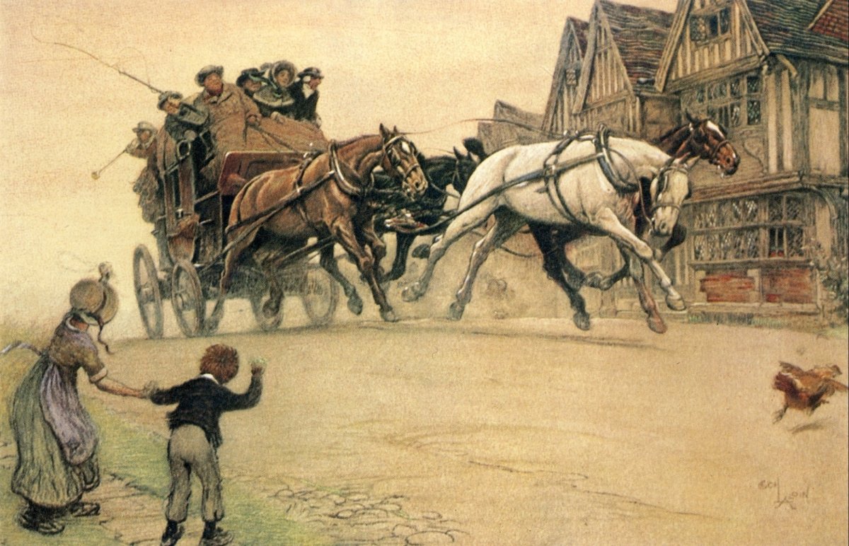 Romance of the Road 1933 - Cecil Aldin Public Domain Images | Dimensions 2061 x 1326 pixels