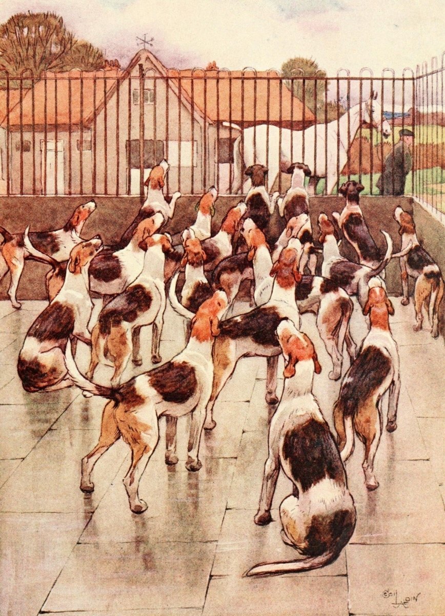 White Ear and Peter 1912 - Cecil Aldin Public Domain Images | Dimensions 1852 x 2560 pixels