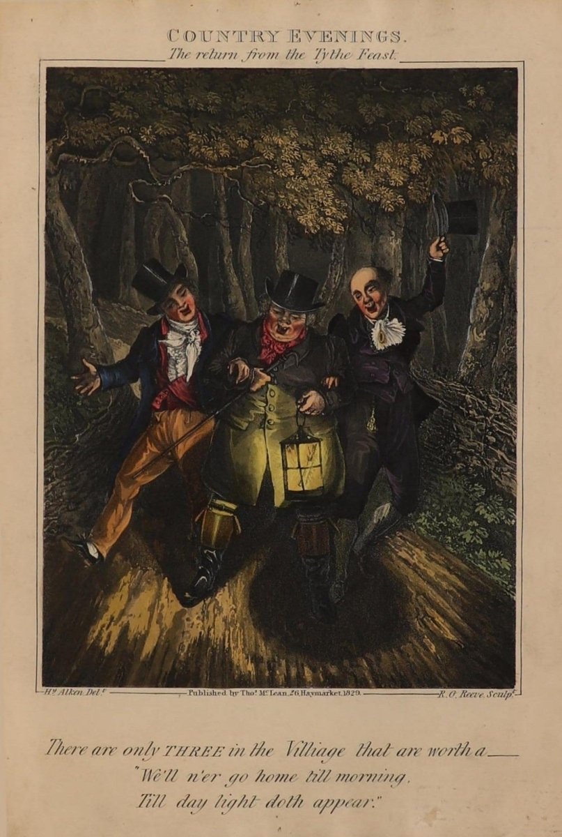 Country Evenings 1829 - Henry Alken - 6 images | Dimensions 1374 x 2043 pixels