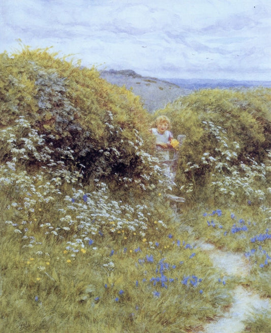 Helen Allingham (1848-1926) - Cow Parsley & Bluebells | Dimensions 4392 x 5376 pixels