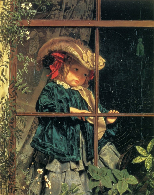 Sophie Anderson (1823-1903) - No Walk Today 1854 | Dimensions 4880 x 6190 pixels