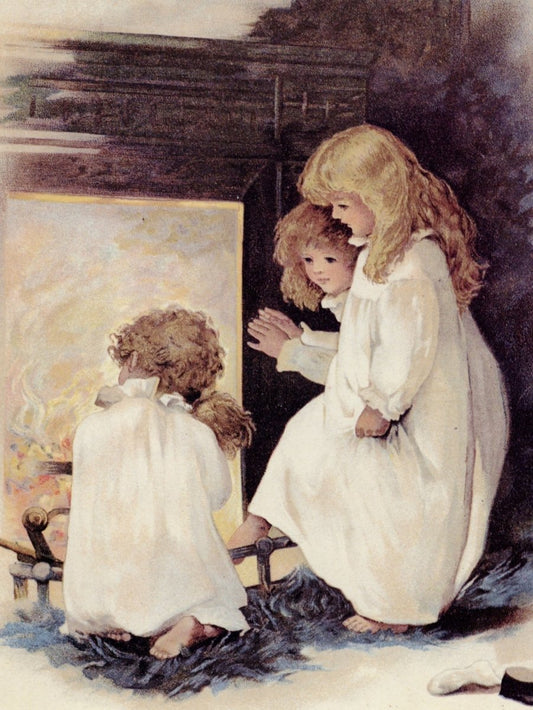 Anon - Children in the Fireside Glow c.1890 | Dimensions 3992 x 5320 pixels