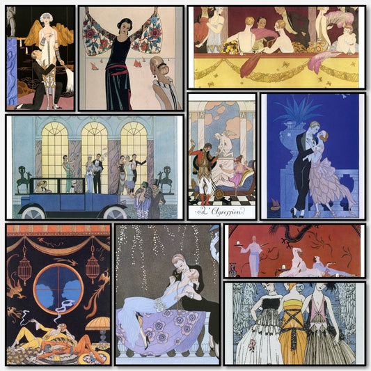 George Barbier Art Deco Fashion Illustrations in the Public Domain | A snapshot of some of the images
