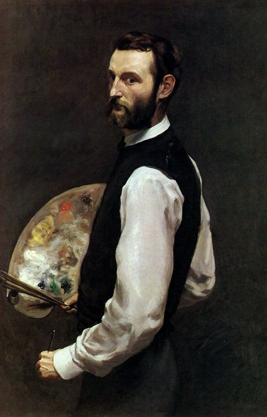 Frédéric Bazille (1841-1870) - Self-portrait with Palette | Dimensions 4992 x 7788 pixels