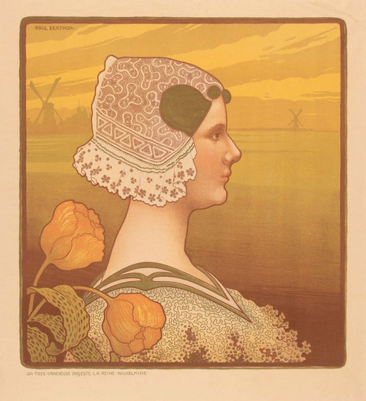 Paul Berthon - Queen Wilhelmina in Traditional Dress 1898 | Dimensions 5061 x 5551 pixels