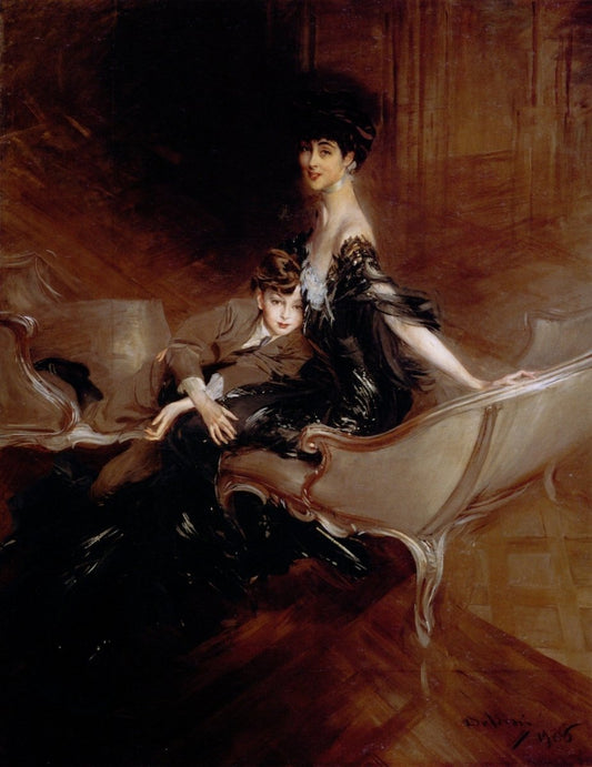 Giovanni Boldini (1842-1931) - Duchess of Marlborough & Son | Dimensions 3675 x 4767 pixels
