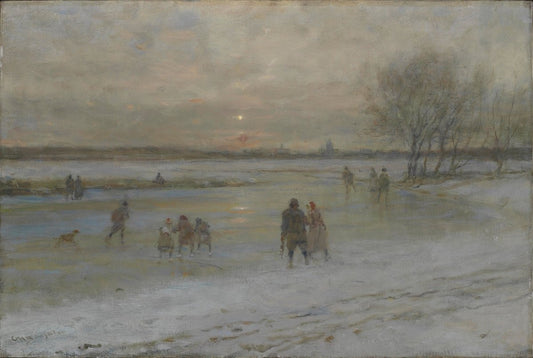 George H. Boughton - Winter Scene in Holland c. 1903 | Dimensions 5505 x 3696