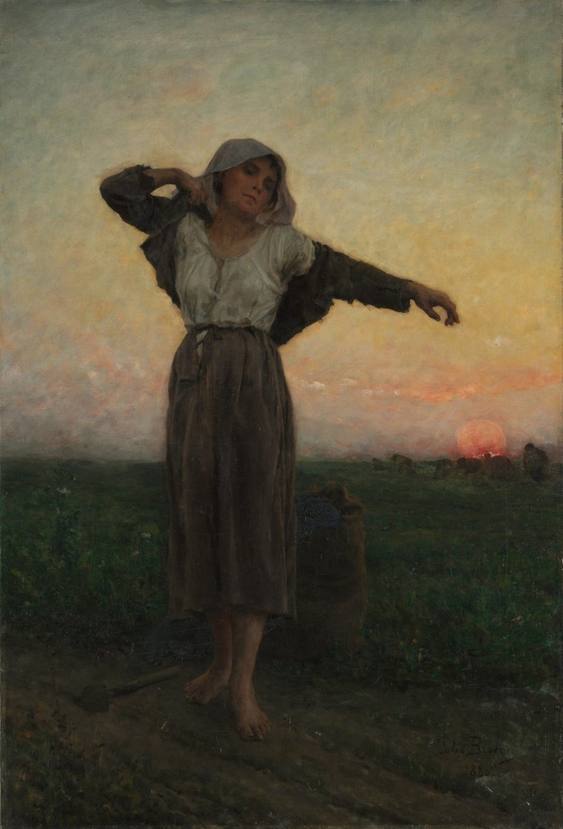 Jules Breton - The Tired Gleaner 1880 | Dimensions 5348 x 7866 pixels