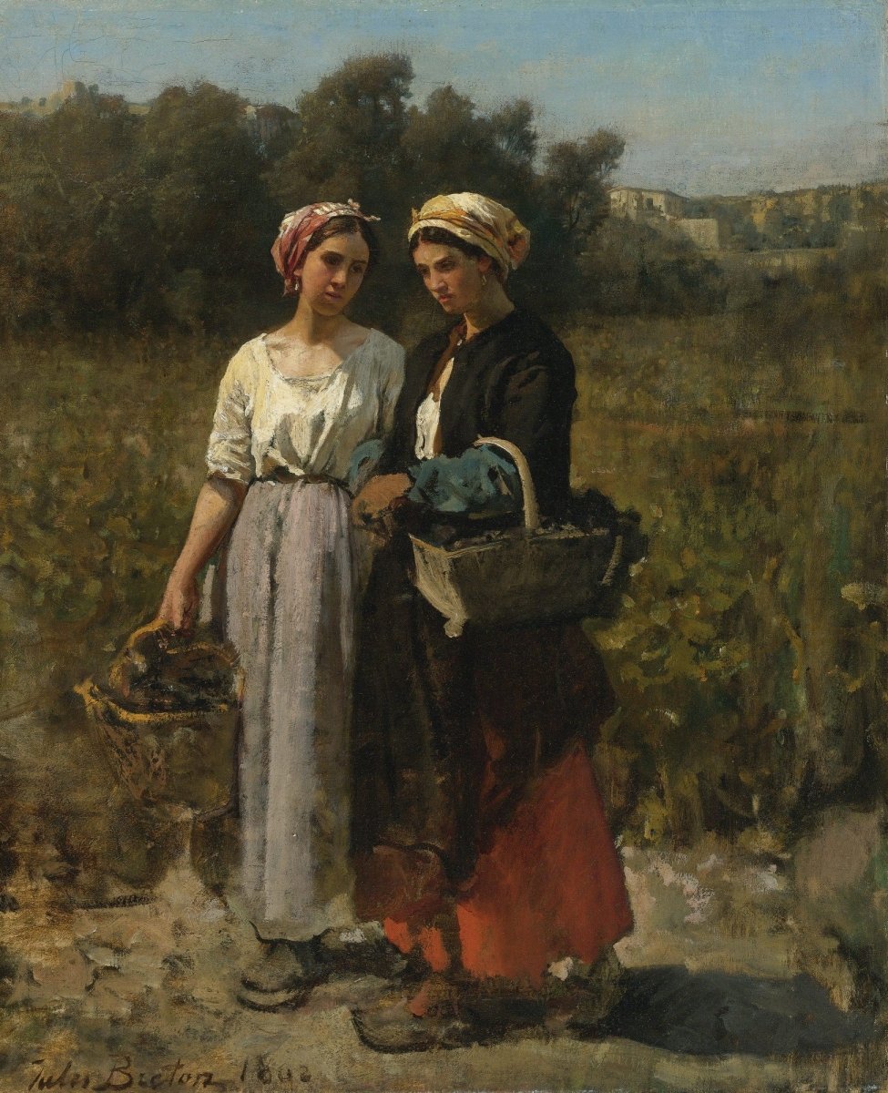 Jules Breton - Two young women 1862 | Dimension 3249 x 4000 pixels
