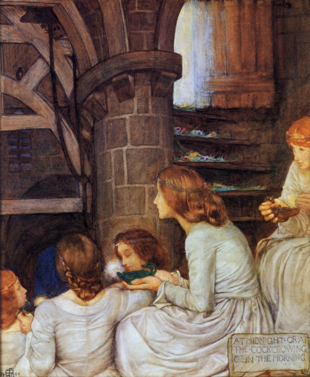 Eleanor Fortescue-Brickdale - The Wise & Foolish Virgins 1901 | Dimensions 4060 x 4940 pixels