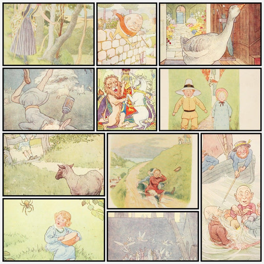 Nursery Rhymes 1916 - L. Leslie Brooke - 11 images | A snapshot of some of the images