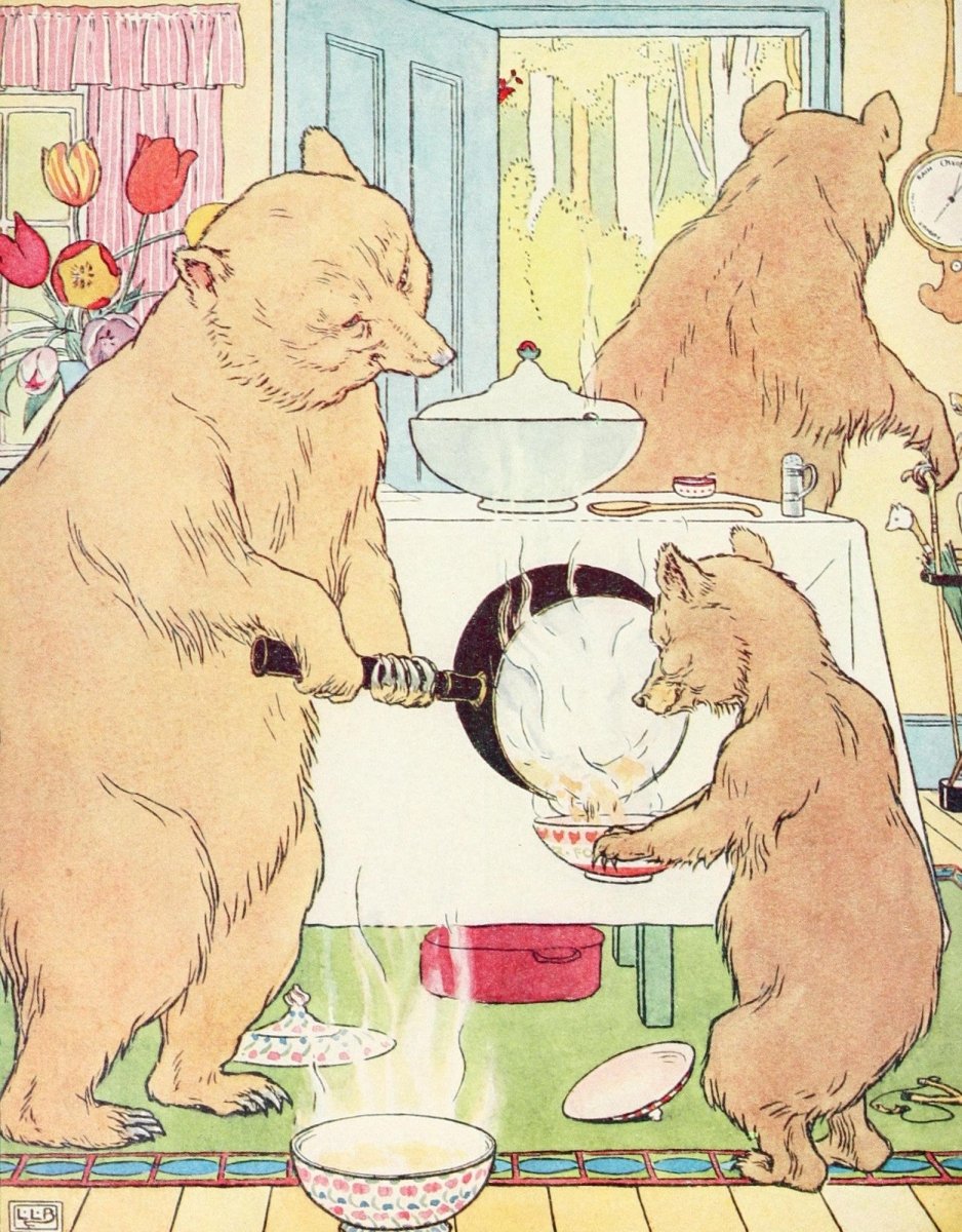 The Three Bears c.1900 - L. Leslie Brooke - 8 images | Dimensions 1895 x 2425 pixels
