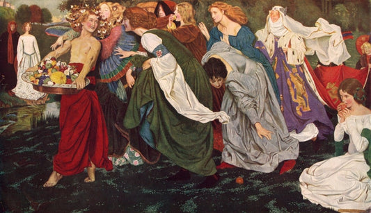 John Byam Shaw - Love's Baubles 1897 | Dimensions 6396 x 3684 pixels