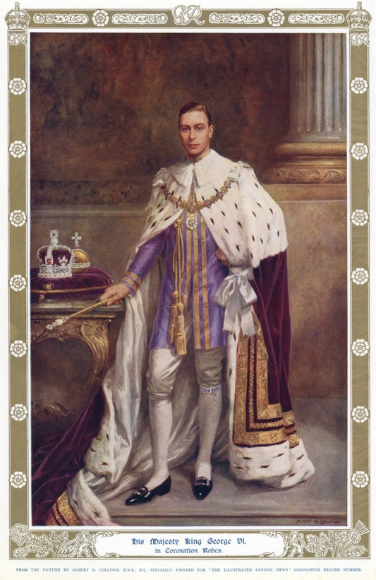Albert Collings - King George VI in Coronation Robes | Dimensions 5350 x 8240 pixels