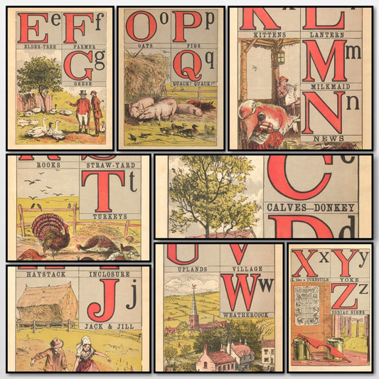 Farm Yard Alphabet 1865 - Walter Crane - 8 images | A snapshot of the images