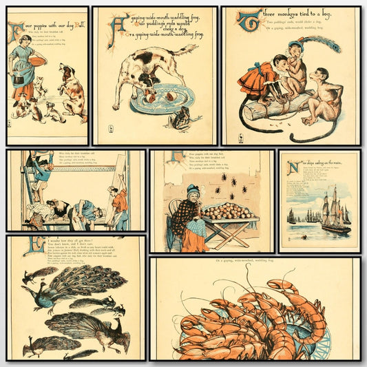 Gaping Wide-mouth Frog 1910 - Walter Crane - 8 images | A snapshot of the images