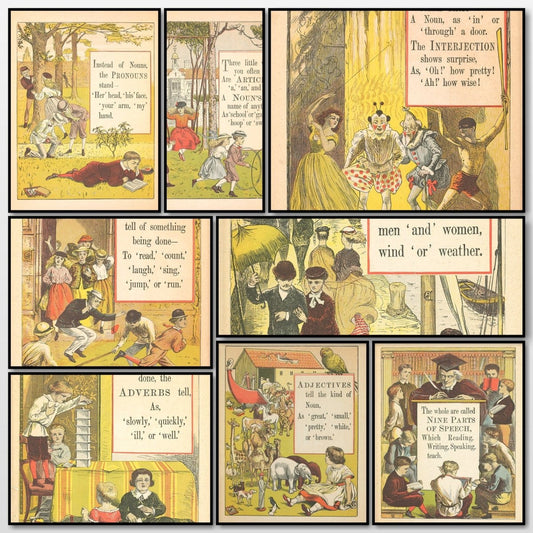 Grammar in Rhyme 1868 - Walter Crane - 9 images | A snapshot of some of the images