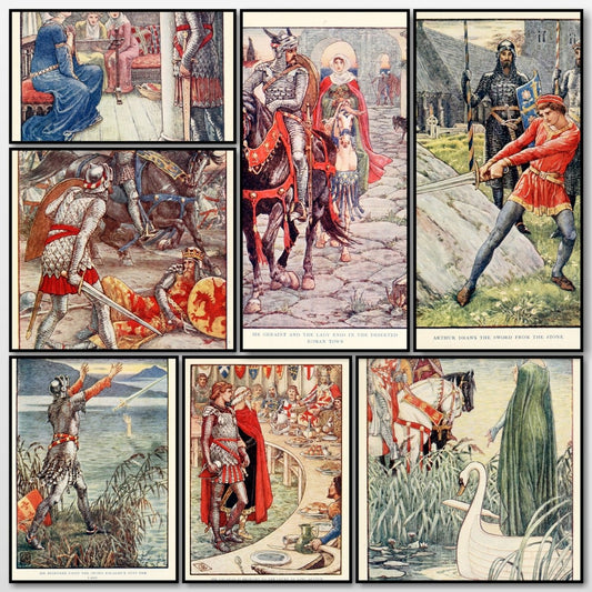 King Arthur's Knights 1911 - Walter Crane - 16 images | A snapshot of some of the images