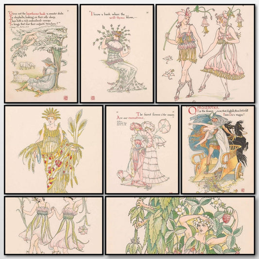 Flowers from Shakespeare's Garden 1909 - Walter Crane | A snapshot of some of the images