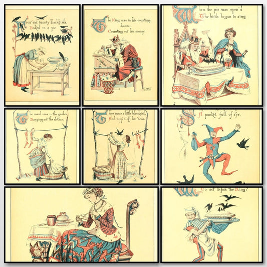 Sing a Song of Sixpence 1909 - Walter Crane - 8 images | A snapshot of the images