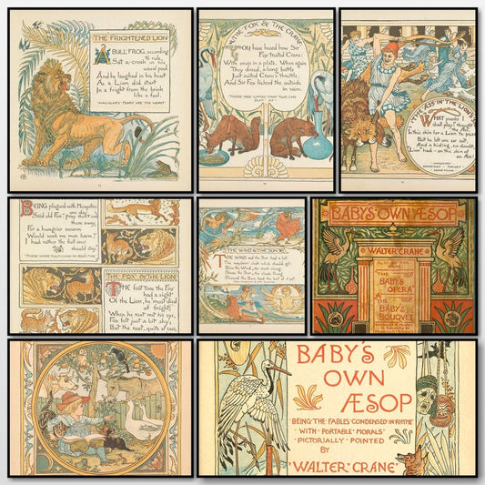 The Baby's Own Aesop, 1887 - Walter Crane - 60 images | A snapshot of some of the images
