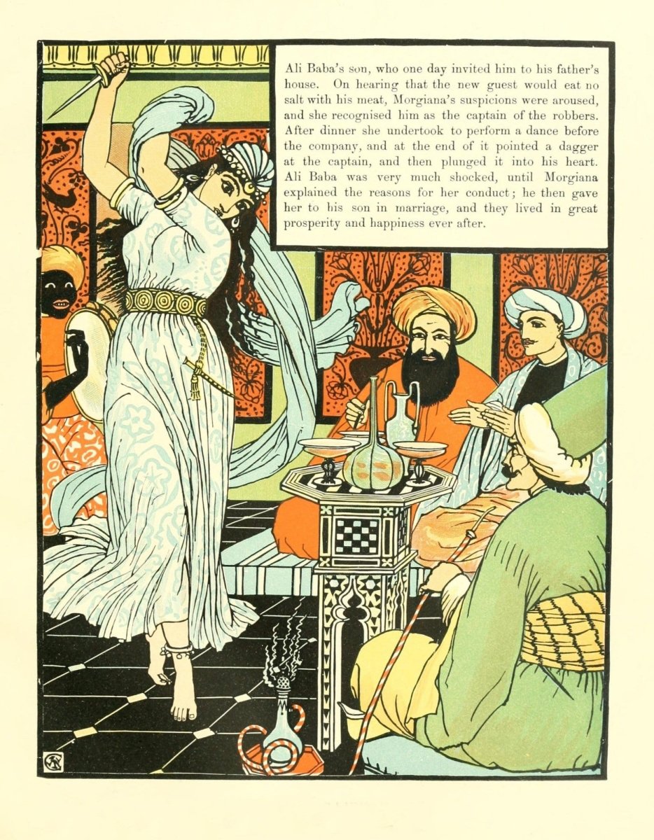 The Forty Thieves, 1898 - Walter Crane - 11 images | Dimensions 2100 - 2700 pixels