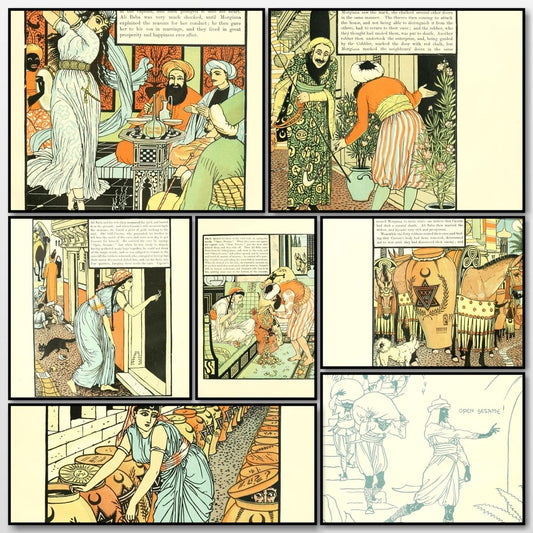 The Forty Thieves, 1898 - Walter Crane - 11 images | A snapshot of some of the images