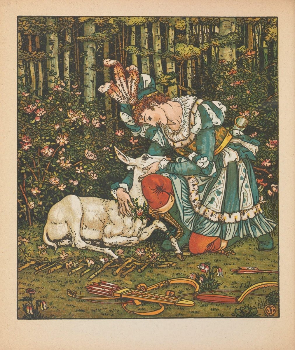 The Hind in the Wood, 1875 - Walter Crane - 7 images | Dimensions 3962 x 4704 pixels