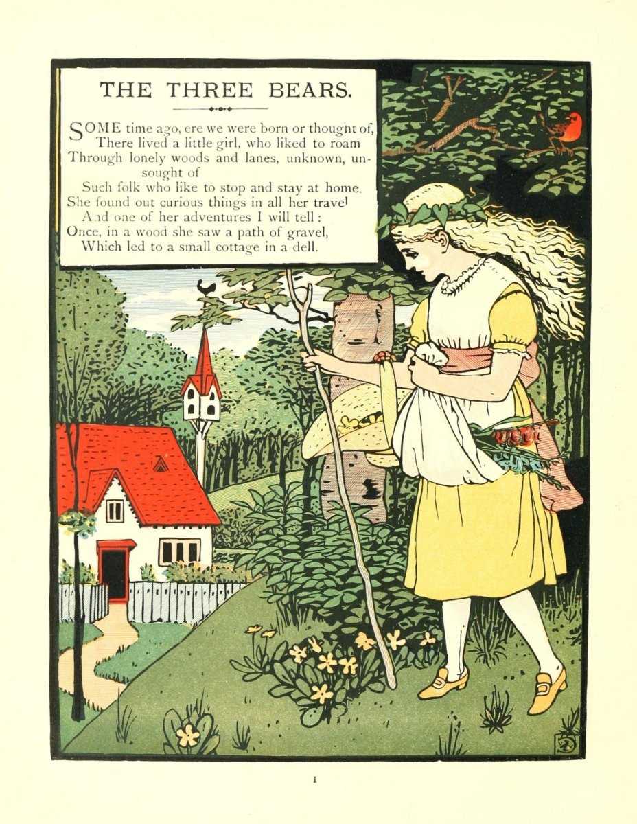 The Three Bears, 1896 - Walter Crane - 11 images | Dimensions 2170 x 2805 pixels