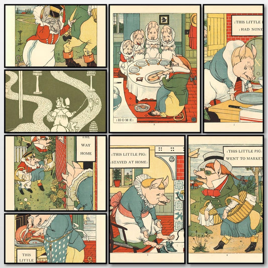 This Little Pig 1870 - Walter Crane - 10 images | A snapshot of some of the images