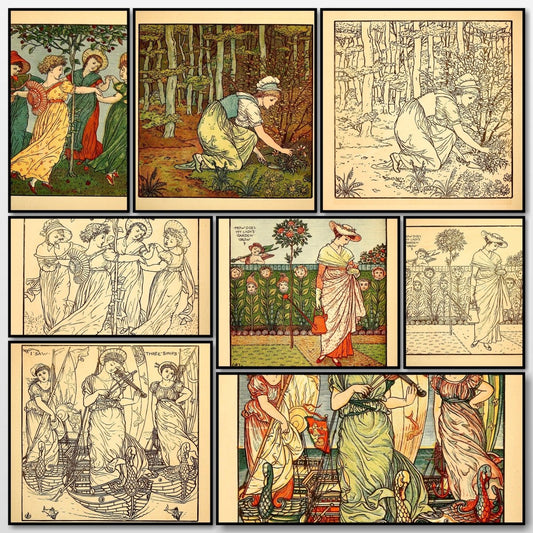 Walter Crane's Painting Book 1889 - Walter Crane - 24 images | A snapshot of some of the images