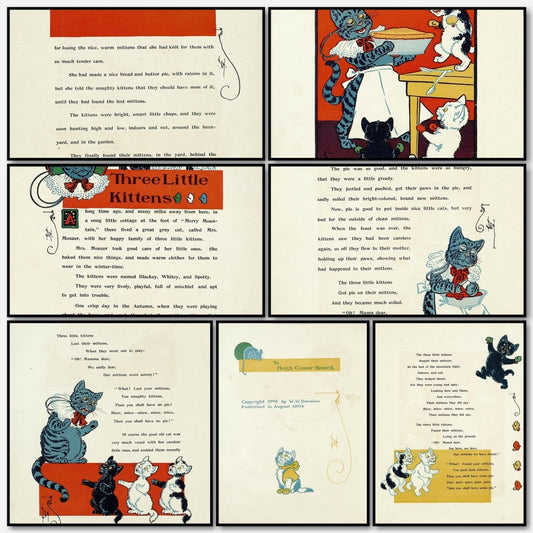 Three Little Kittens 1904-08 - William W Denslow - 16 images | A snapshot of some of the images