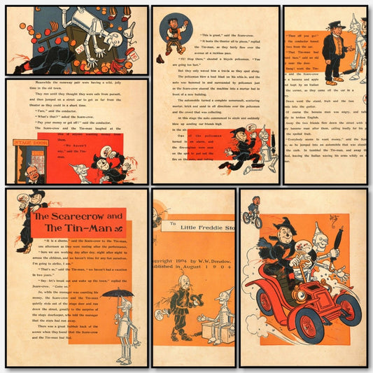 Scarecrow & the Tin-Man 1904 - William W Denslow - 16 images | A snapshot of some of the images