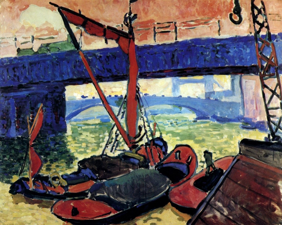 André Derain - Barges on the Thames 1905-6 | Dimensions 5148 x 4116 pixels