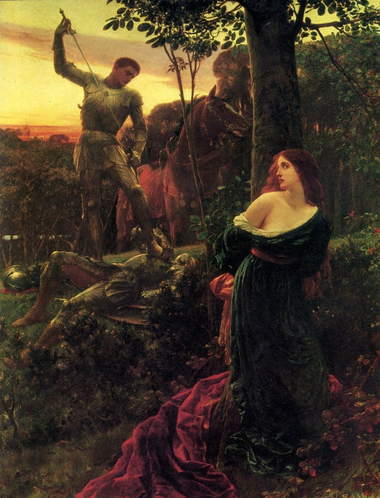 Sir Frank Dicksee (1872-1945) - Chivalry 1885 | Dimensions 5203 x 6820 pixels