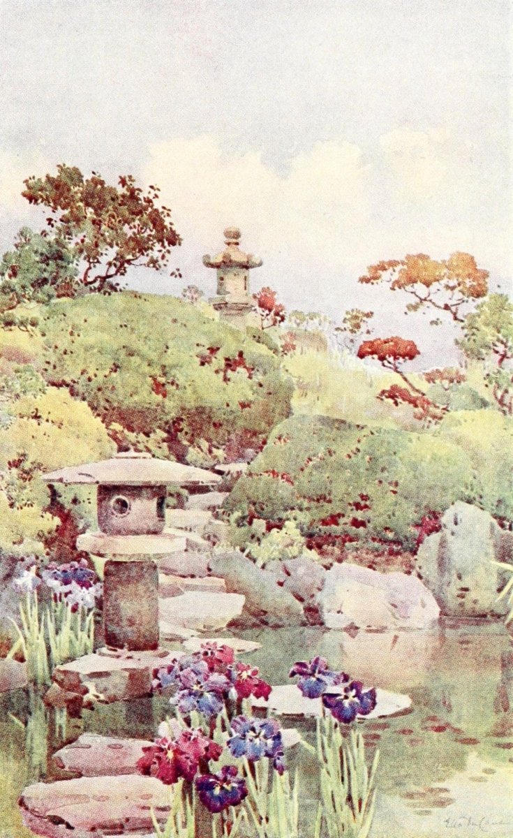 Flowers & Gardens of Japan 1908 - Ella Du Cane - 50 images | Dimensions 1384 x 2260 pixels