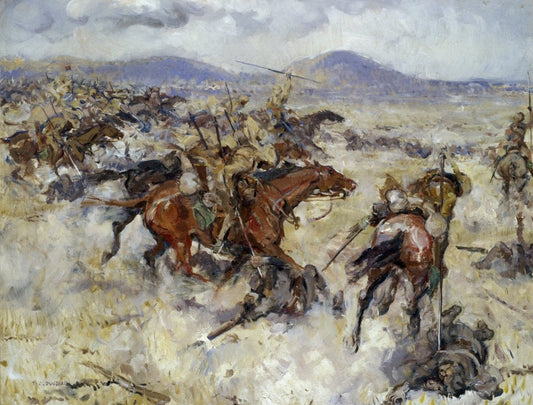 Thomas C. Dugdale - Charge of the 2nd Lancers at El Afuli | Dimensions 4895 x 3720 pixels