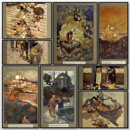 Stories from the Arabian Nights 1907 - Edmund Dulac | A snapshot of some of the images