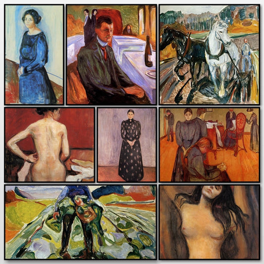 Edvard Munch Public Domain Images including The Scream | A snapshot of some of the images