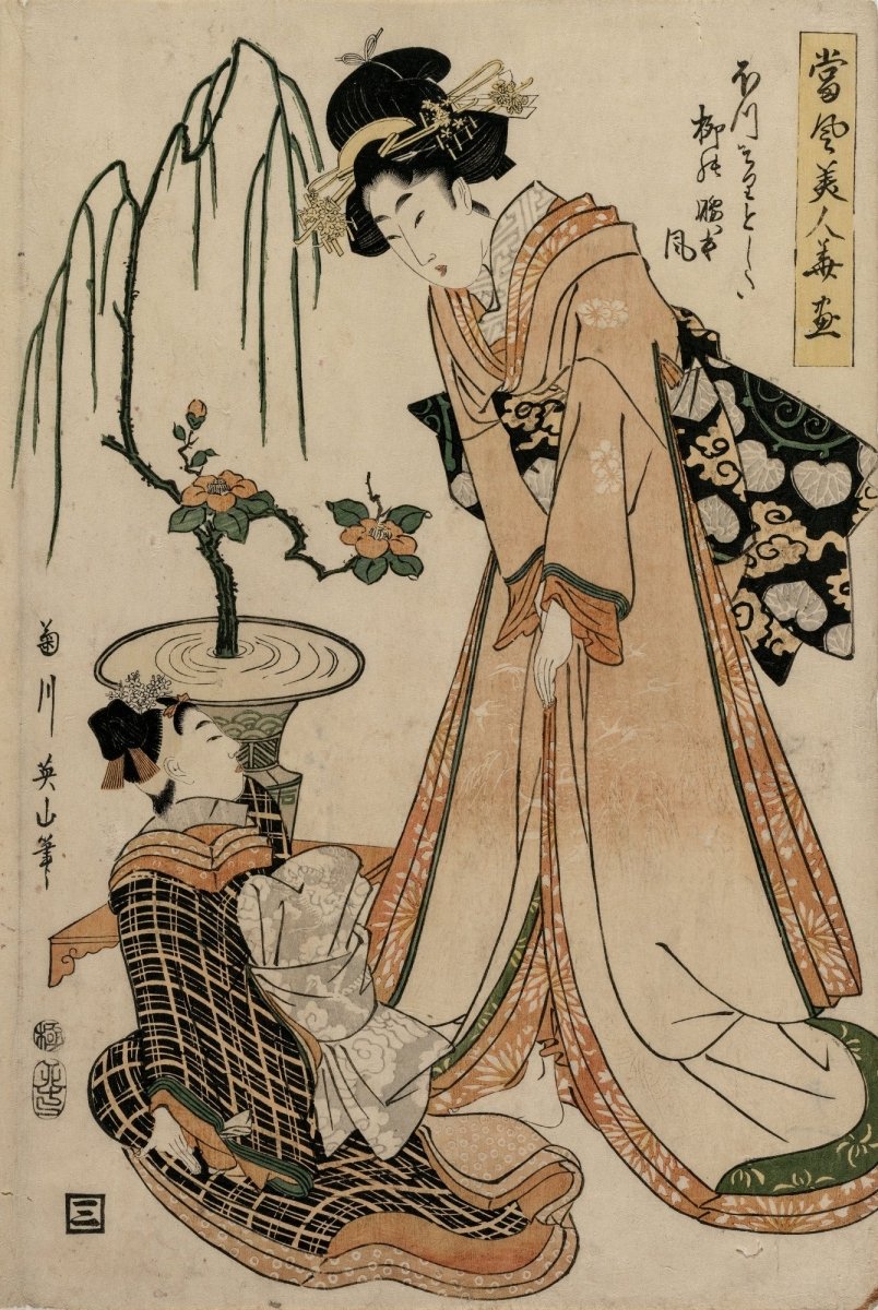 Kikukawa Eizan - A Lady-in-Waiting | Dimensions 4986 x 7443 pixels