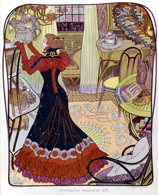 Georges de Feure (1868-1943) - Modern Interior 1900 | Dimensions 4708 x 5841 pixels