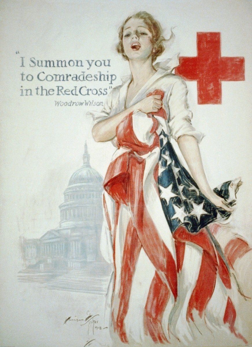 Red Cross Posters 1918 - Harrison Fisher - 3 images | Dimensions 1086 x 1494 pixels