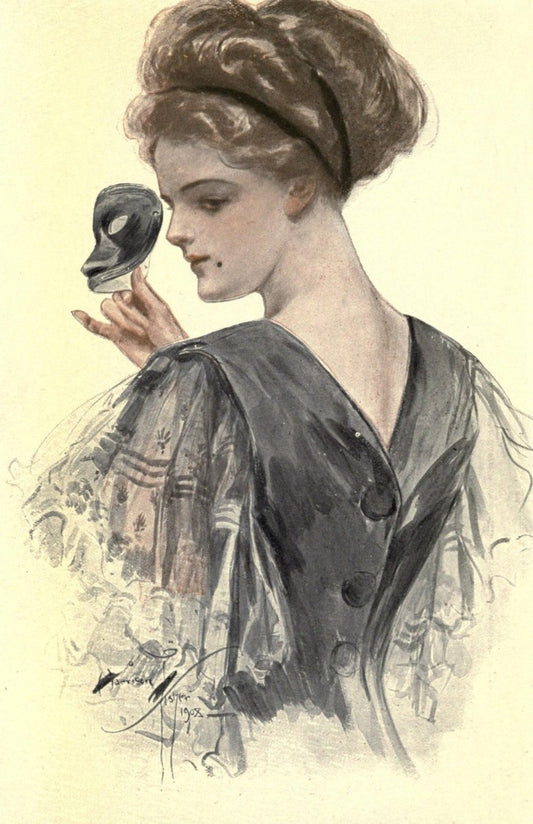 The Lure of the Mask, 1908 - Harrison Fisher - 1 image | Dimensions 1660 x 2568 pixels